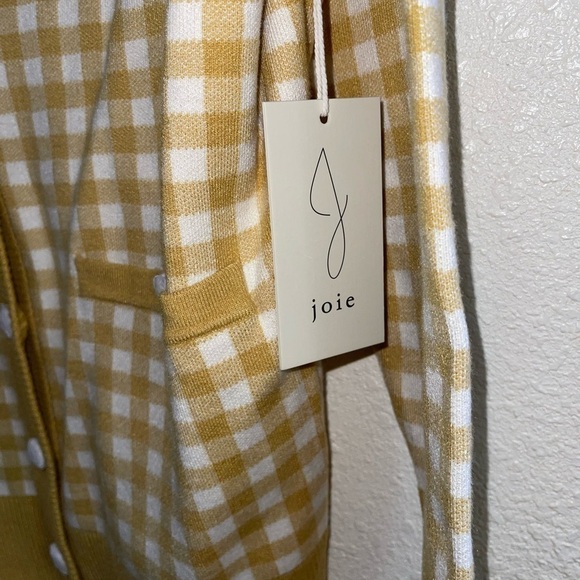 NWT- Joie Gingham Boyfriend Cardigan Sweater. Size Medium - Picture 5 of 7